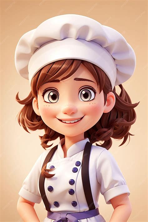 Premium Ai Image Cute Bakery Chef Girl Smiling In Uniform Mascots