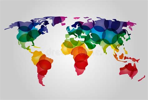 Abstract Colorful World Map Stock Illustration Illustration Of