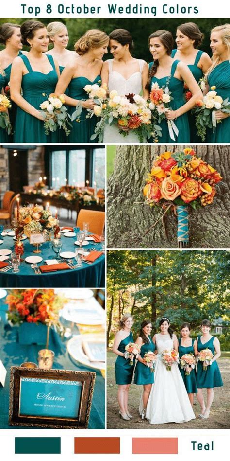 top fall wedding color schemes for teal blue and burnt orange my xxx hot girl