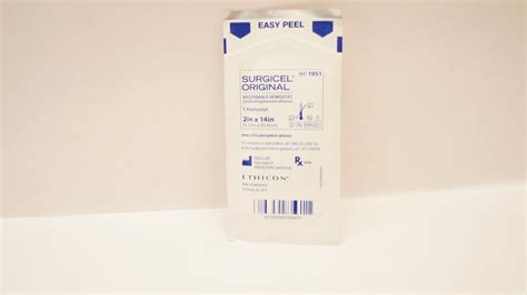 Ethicon 1955 Surgicel Original Absorbable Hemostat 2inch X 14inch X