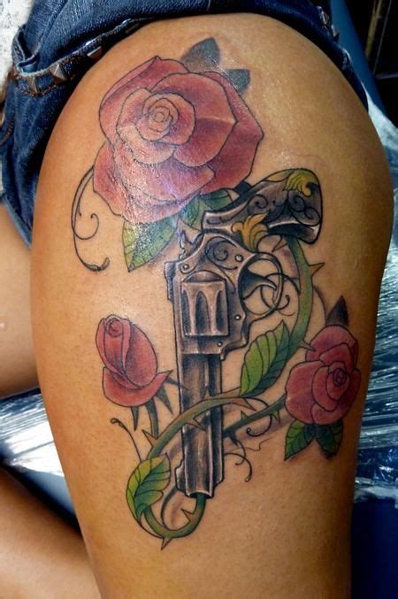 Thigh is a perfect place to get inked with a gun tattoo design for girls. 10+ images about Guns N Roses on Pinterest | Pistols ...