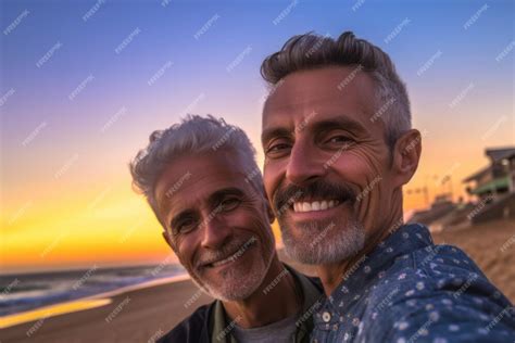 premium ai image selfie of two mature gay men lgbtq acceptance generative ai