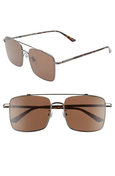 gucci 56mm navigator square sunglasses nordstrom