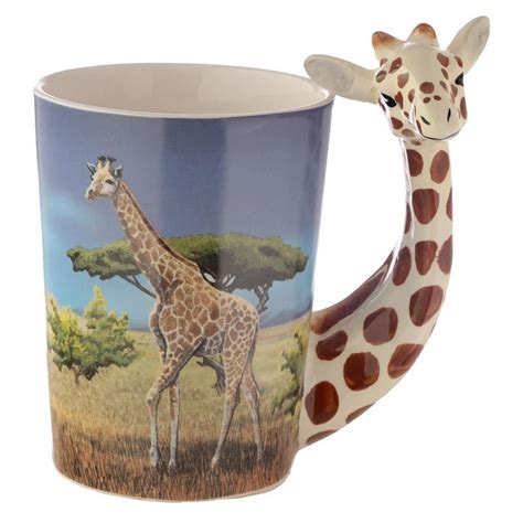 Ceramic Safari Mug With Giraffe Head Handle Mugs Coffee Mugs Pretty