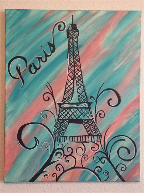 Shop our selection of bedroom canvas prints. teal and coral back ground Paris canvas I made to match a ...