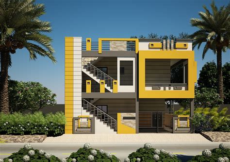 Small Home Exterior Design 3d View On Behance