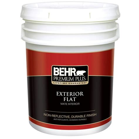 Behr Premium Plus 5 Gal Ultra Pure White Flat Exterior Paint 405005