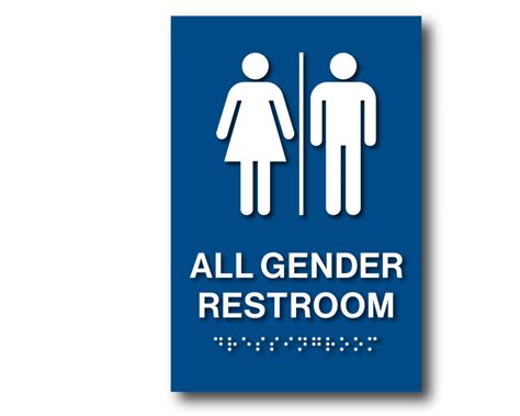 Braille All Gender Restroom Sign 9″h X 6″w Harvey Signs Inc