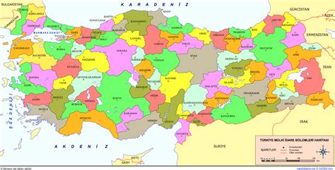 Türkiye'nin 81 İl Haritası Plaka Kodu-Telefon Kodu