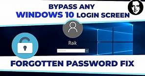 How to Fix Forgotten Windows 10 Password - Bypass Login Screen & Reset Password