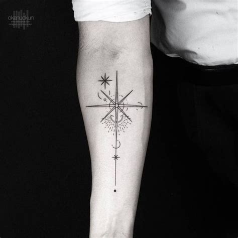 Minimalist Compass Compass Tattoo Geometry Tattoo Forearm Tattoos