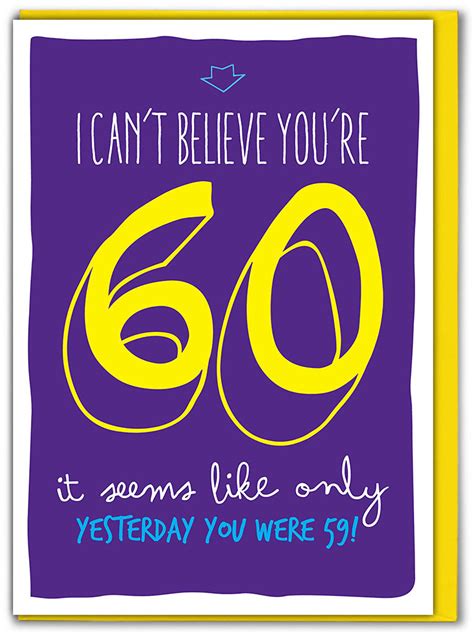 Funny 60th Birthday Card Sk006 Age 60 By Brainbox Candy