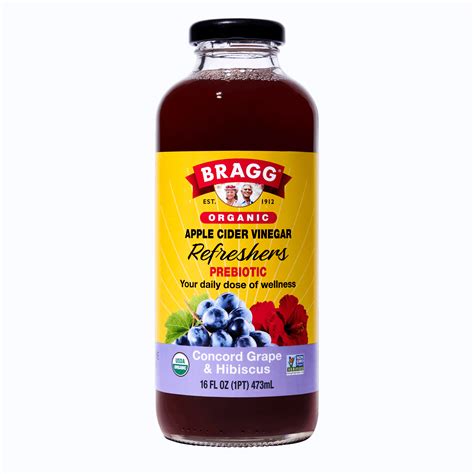 Bragg Organic Apple Cider Vinegar Refresher Concord Grape And Hibiscus
