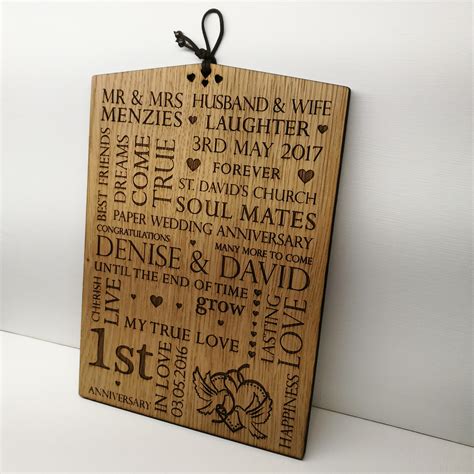 Check spelling or type a new query. Wedding Anniversary Gift Personalised Oak Wooden Plaque ...