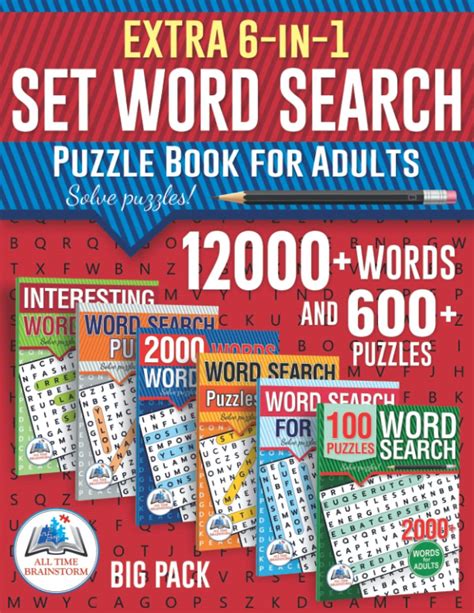 Buy Extra 6 In 1 Set Word Search Puzzle Book For Adults 12000 Words