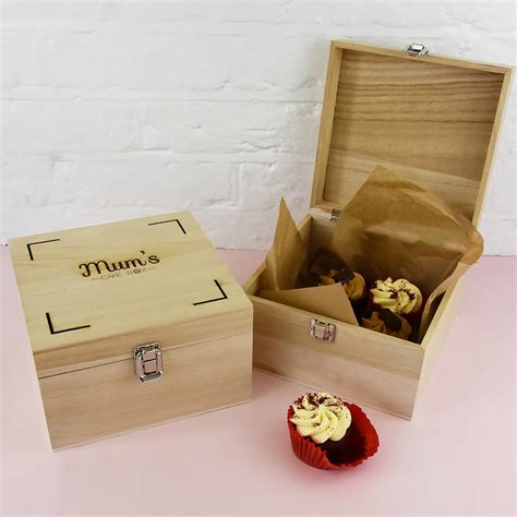 A collection of the most awesome unique wooden gifts for her! personalised wooden cake gift box by ellie ellie ...