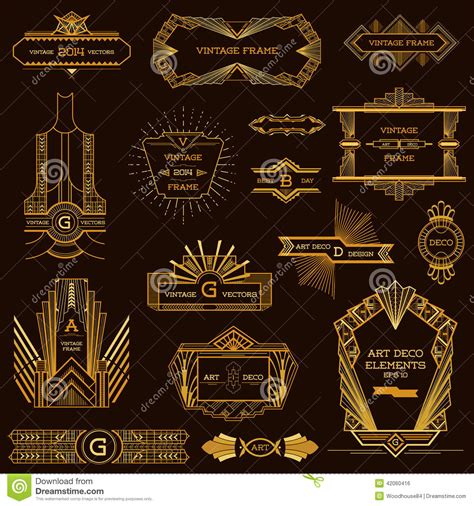 Art Deco Vintage Frames Stock Vector Illustration Of Border 42060416