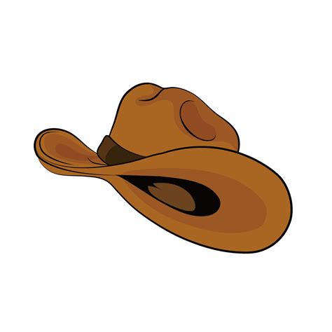 Cowboy Hat Front View Vector Clipart Set Outline Stamp Drawing Graphic