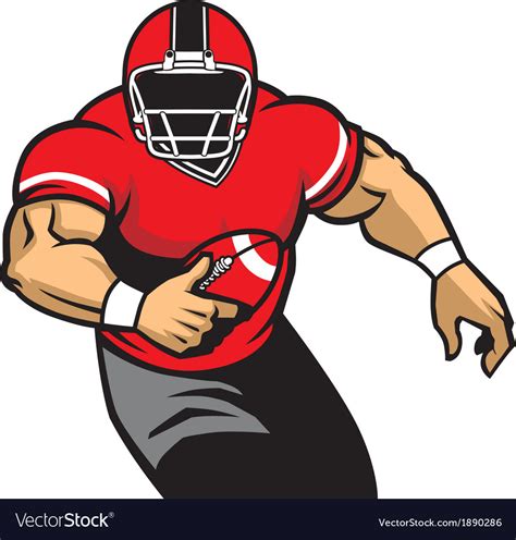 American Football Player Run Royalty Free Vector Image