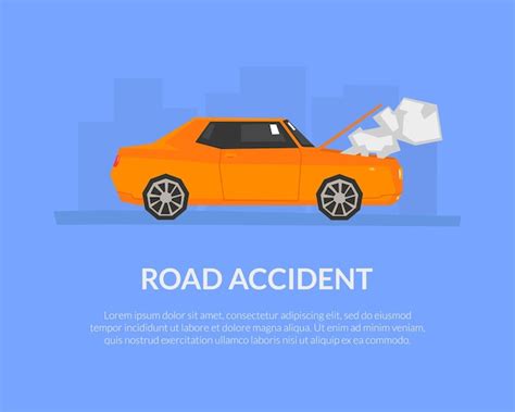 Premium Vector Road Accident Banner Template With Place For Text