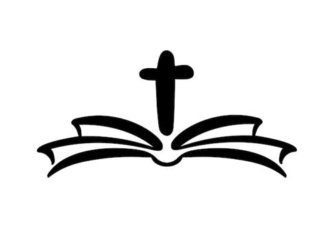 Ilustração Em Vetor De Logotipo Cristão Emblema Com Cruz E Bíblia
