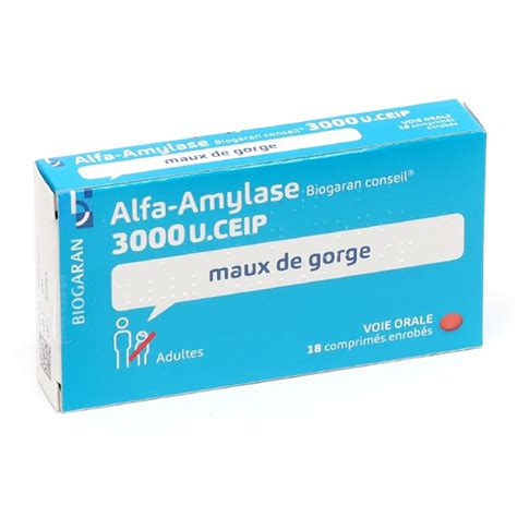 Alfa Amylase 3000 Comprimé Biogaran Mal De Gorge Générique Maxilase