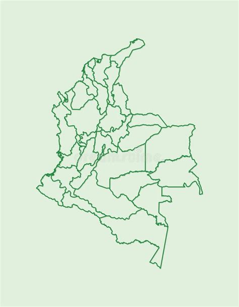 Carte De Vecteur De La Colombie Avec Des Lignes De Frontière Des