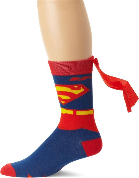 Dc Comics Mens Superman Costume Crew Socks With Cape Clothing Shoes And Jewelry
