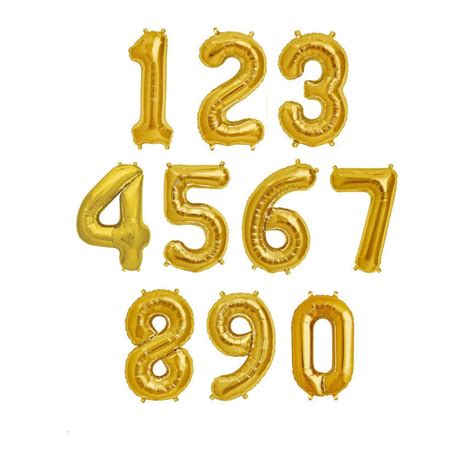 80 16 Gold Foil Mylar Number Balloons Etsy