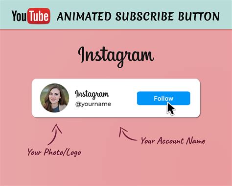 Custom Animated Instagram Follow Button Transparent And Green Etsy