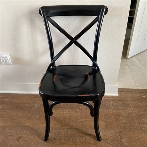 Black Wood Pottery Barn Chairs Set Of 4 Chairish