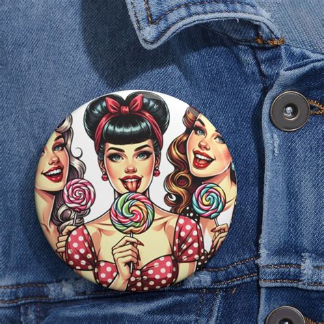 pin back button pin up babes americana 1950s glam rockabilly retro art hot rod ebay