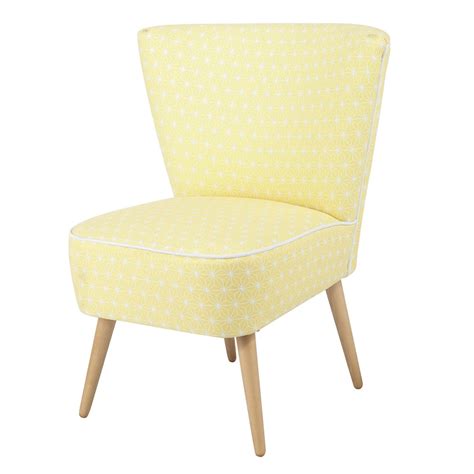 And they are quite comfortable. Cotton patterned vintage armchair in yellow Scandinave ...