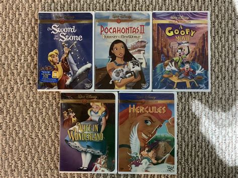 Disney Gold Collection 5 Dvd Lot Goofyherculessword In Stone Brand