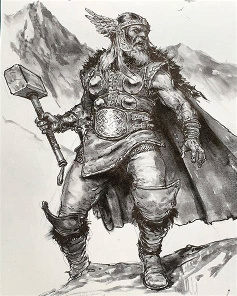 Thor Art Marvel Art Thor Norse Odin Viking Drawings Viking Warrior