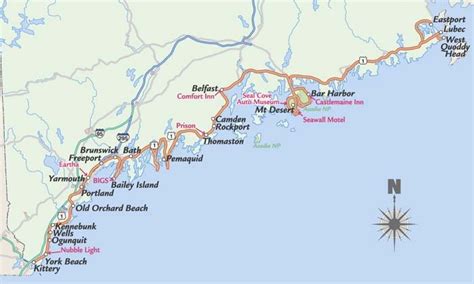 Beach Map Of Maine Coast
