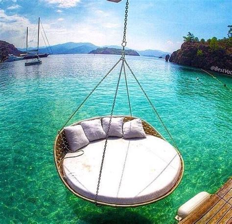 Private Tropical Out Cove With Swing Chair Over Water