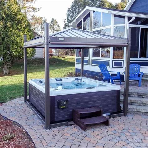We are offering a jacuzzi whirlpool 115v plug n play hot tub featuring new composite side panels and a new cover. Oasis Mocha LED Spa Cover | Hot tub patio, Hot tub ...