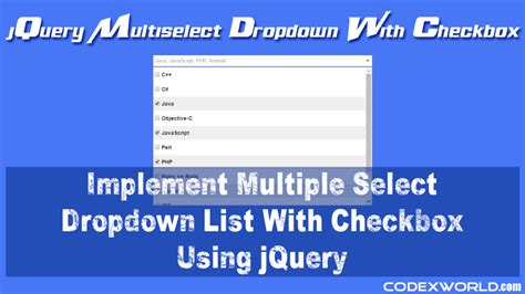 Multi Select Dropdown List With Checkbox Using Jquery Codexworld
