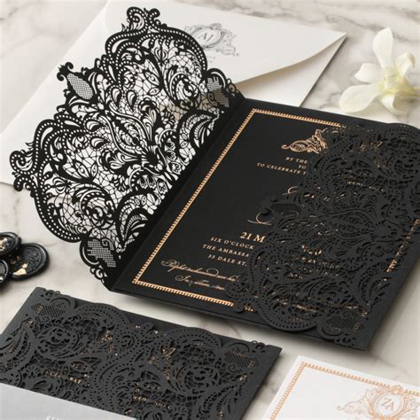 Fit For A Queen Spectacular Lace Luxury Wedding Invitation