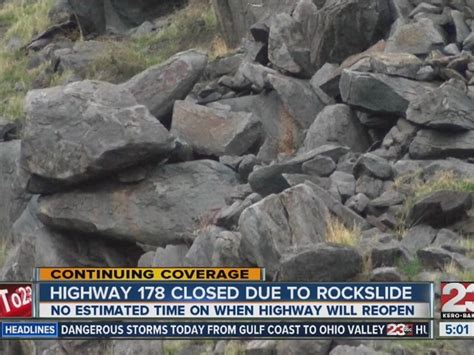 Hwy 178 Reopens Following Rockslides