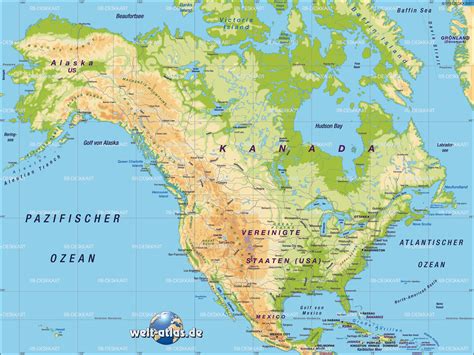 Karte Von Nordamerika Übersichtskarte Regionen Der Welt Welt Atlasde