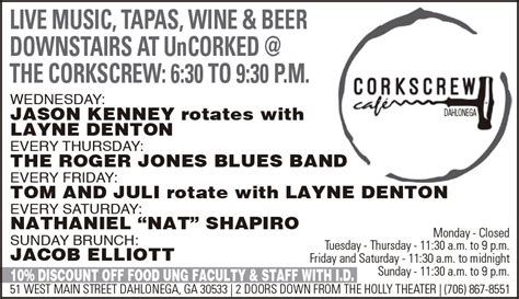 Live Music Tapas Wine And Beer Downstairs At Uncorked The Corkscrew