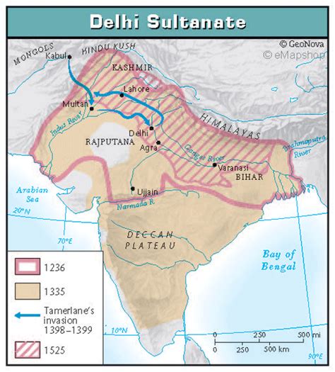 Delhi Sultanates Mapa Paises Orientales Militar Mapa De La India