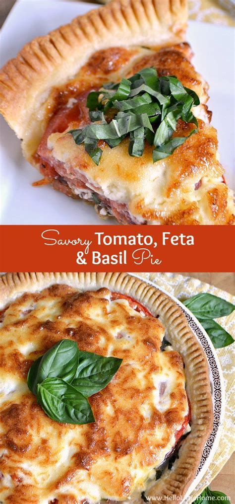 Savory Tomato Feta And Basil Pie A Vegetarian Savory Pie That S A Delicious Twist On The