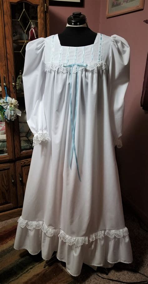 Victorian Nightgown White Cotton Floor Length Nightgown Etsy