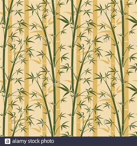 Bamboo Tree Vector Seamless Background Bamboo Plant Pattern With Leaf