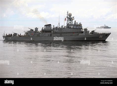 Colombian Navy Combat Ship Arc Narino Steams In Formation During The