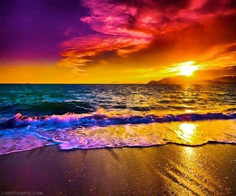 Beautiful Photography Colorful Sunset Over The Ocean Photography