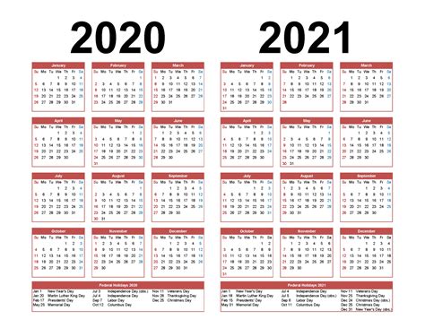 Printable 2020 2021 Calendar Free Letter Templates